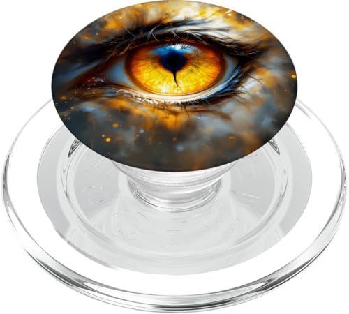 Fantasy-süßes Tigerorangenauge PopSockets PopGrip für MagSafe von Steampunk Cool Vintage Creations