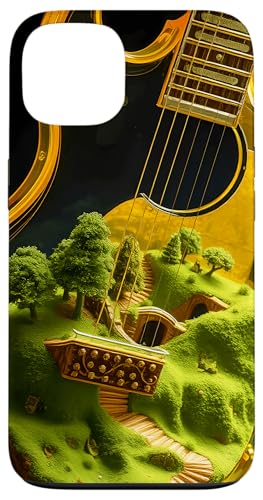 Hülle für iPhone 13 Süße Fantasy-Gitarre Forest House von Steampunk Cool Vintage Creations