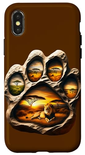 Hülle für iPhone X/XS Fantasy süßer Pfoten-Löwenstein von Steampunk Cool Vintage Creations