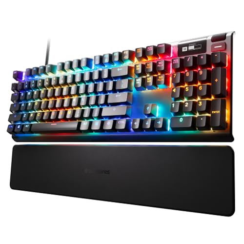 SteelSeries Apex Pro HyperMagnetic Gaming-Tastatur – Die schnellste Tastatur der Welt – Anpassbares Ansprechverhalten – OLED-Bildschirm – RGB – USB-Passthrough – Französisches Tastatur (AZERTY) von SteelSeries