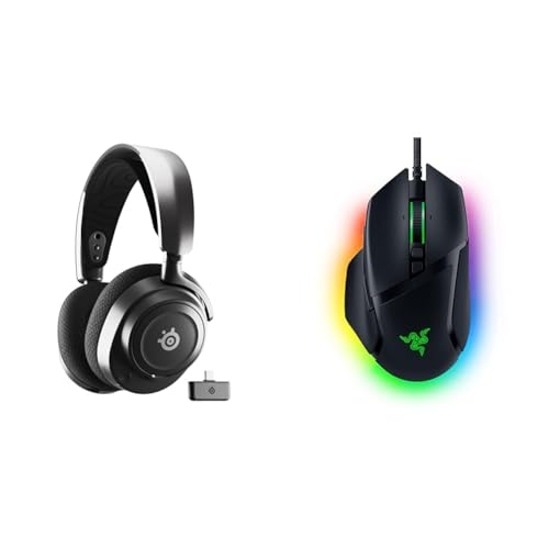 SteelSeries Arctis Nova 7 Wireless Multi-Plattform Gaming-Headset & Razer Basilisk V3 - Kabelgebundene, anpassbare Gaming Maus von SteelSeries