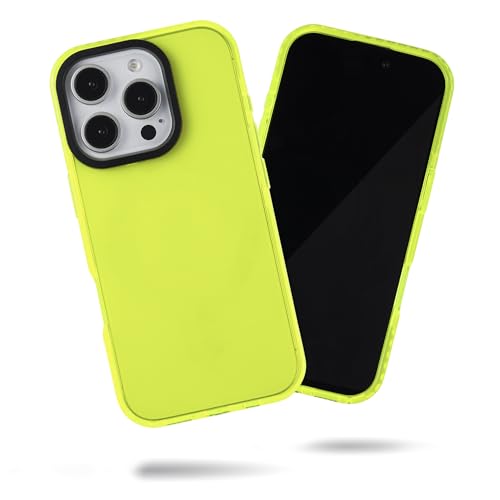 SteepLab Barrier Case für iPhone 16 Pro - Stoßdämpfende Hülle mit Ganzkörperschutz und erhöhter Einfassung (Hi-Energy Neon Yellow) von SteepLab