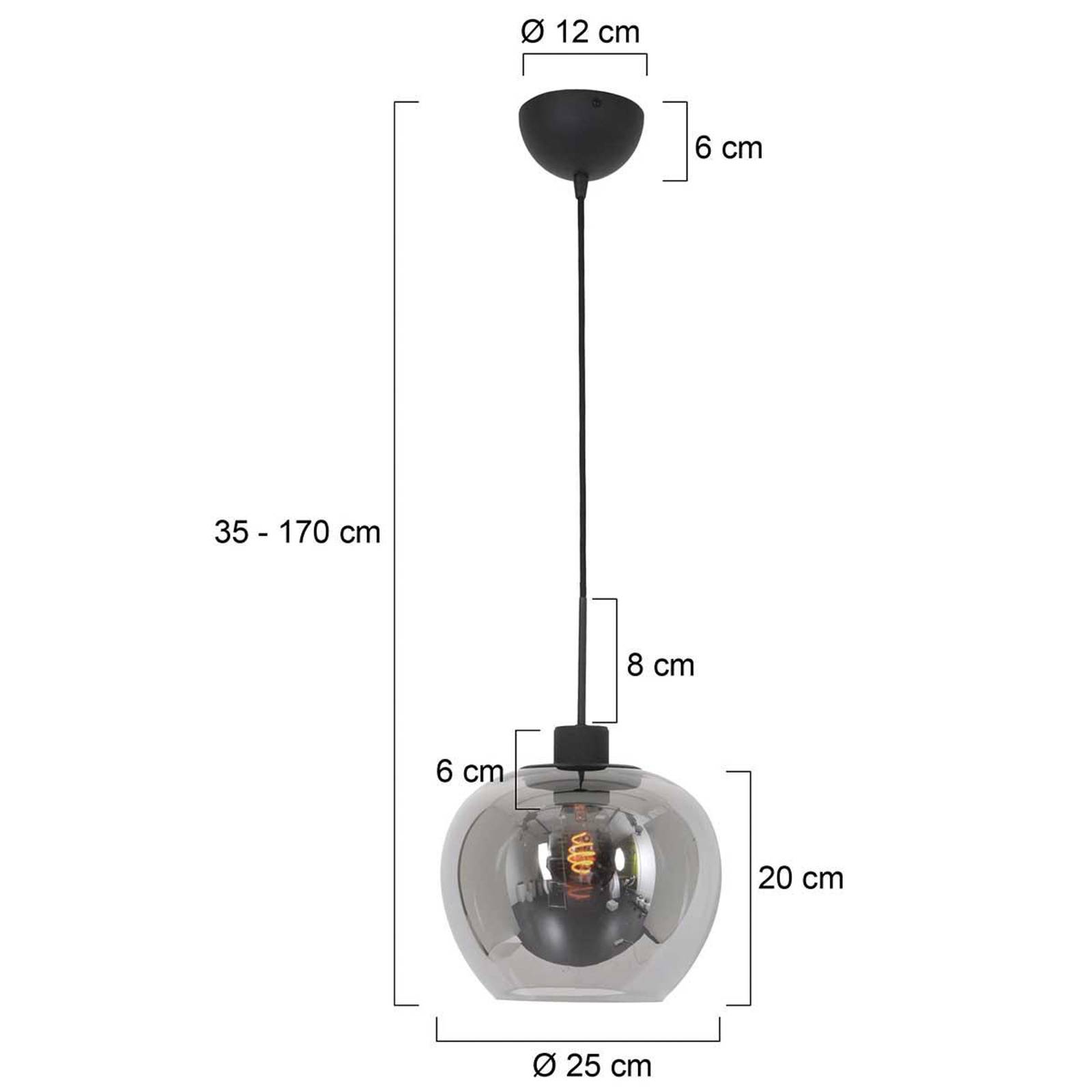 Hängeleuchte Lotus, schwarz, 1-flammig, Glas, Metall von Steinhauer