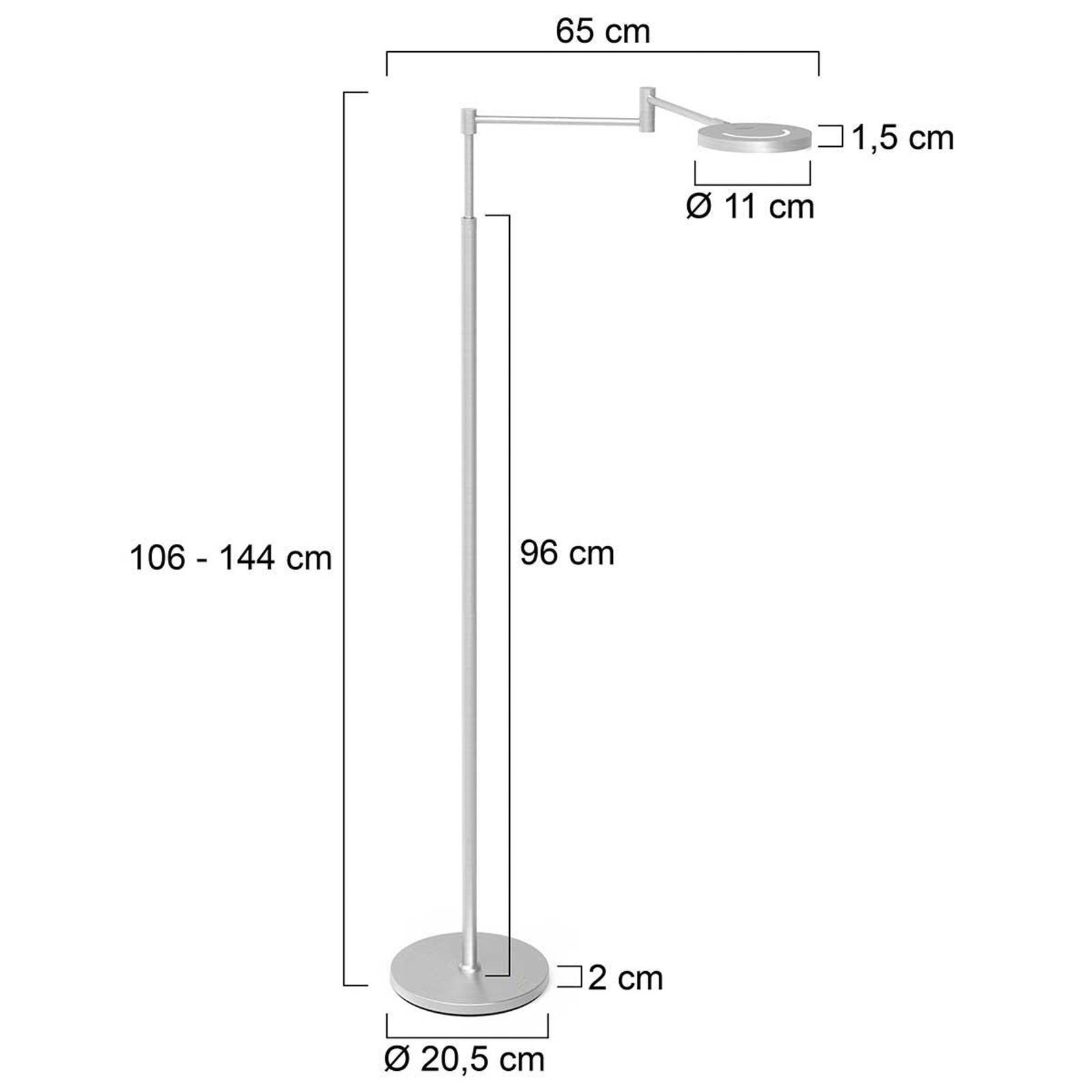 LED-Akku-Stehleuchte Soleil, stahlfarben, Metall, Dimmer von Steinhauer