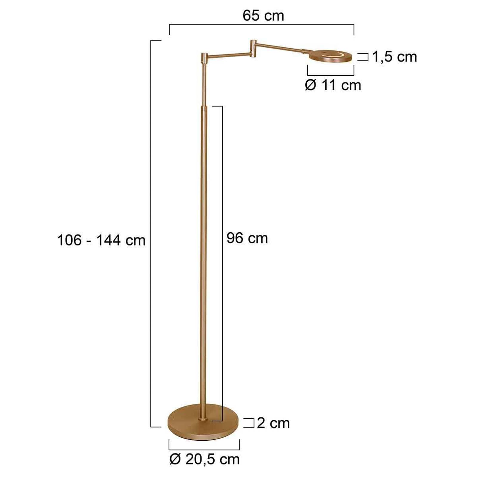 LED-Akku-Stehleuchte Soleil bronze gebürstet, Metall, Dimmer von Steinhauer