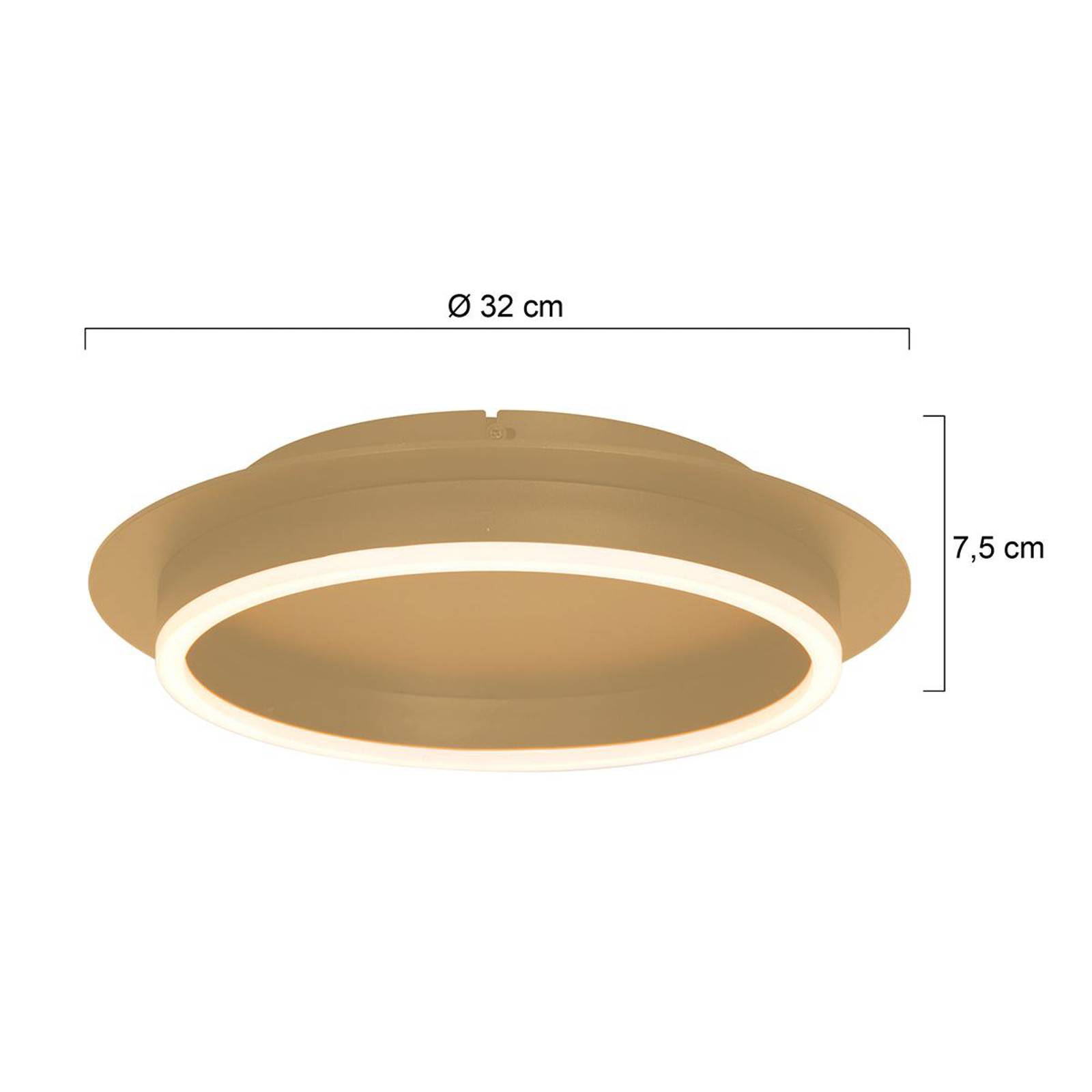 LED-Deckenleuchte Ringlux, goldfarben, Ø 32 cm, Metall von Steinhauer