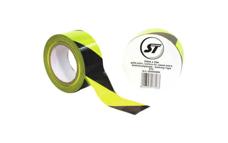 Markierungsband PVC  gelb/schwarz 50mm x 33m von Steinigke