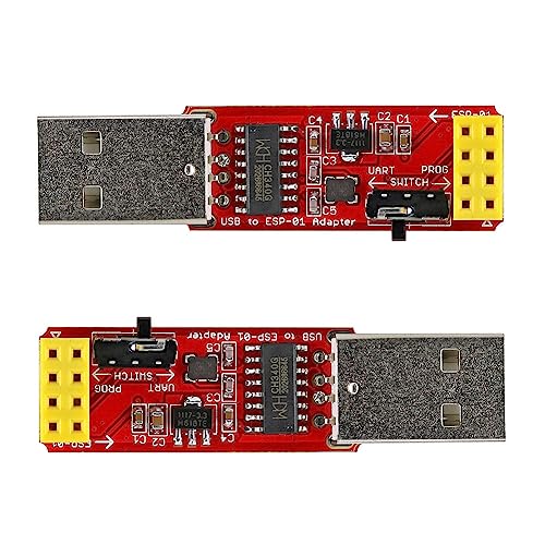 Stemedu 2 x USB auf ESP-01 ESP8266 Adapter, WLAN-Modul Wi-Fi CH340G Programmer, UART-PORG, 4,5-5,5 V, 115200 Baudrate von Stemedu