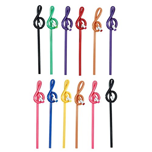 Steowsey 12-Teilige Studenten-Notenstifte, Musiknotenstifte mit Radiergummi, Musikstifte, HöLzerner ViolinschlüSsel, Gebogener Stift Steowsey 12-Teilige Studenten-Notenstifte, Musiknotenstifte mit Radiergummi, Musikstifte, HöLzerner ViolinschlüSsel, Gebogener Stift von Steowsey