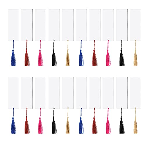 Steowsey 20 StüCke Acryl Lesezeichen Set Klares Acryl Lesezeichen mit 20 Mini Lesezeichenquasten für DIY Projekte Steowsey 20 StüCke Acryl Lesezeichen Set Klares Acryl Lesezeichen mit 20 Mini Lesezeichenquasten für DIY Projekte von Steowsey