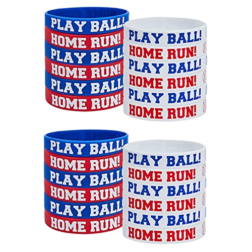 Steowsey 24 Stück Baseball-Armbänder Aus Silikonkautschuk, Baseball-Armband, Silikagel-Baseball-Armband, PLAY BALL HOME RUN-Armband für Baseball-Themenparty Steowsey 24 Stück Baseball-Armbänder Aus Silikonkautschuk, Baseball-Armband, Silikagel-Baseball-Armband, PLAY BALL HOME RUN-Armband für Baseball-Themenparty von Steowsey