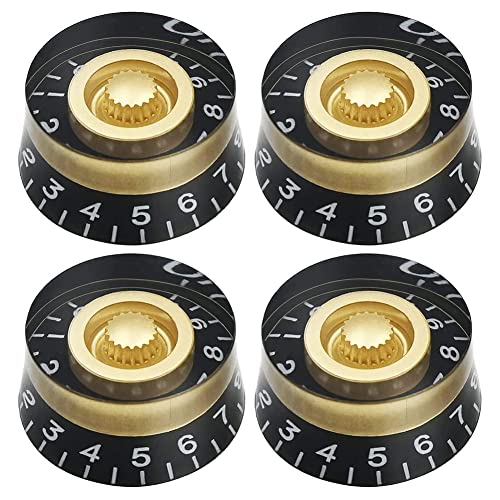 Steowsey 4 StüCke LautstäRke Ton Geschwindigkeitsregelung KnöPfe für LP Stil Bass Elektrisch Gitarren Teile, Transparent Golden Steowsey 4 StüCke LautstäRke Ton Geschwindigkeitsregelung KnöPfe für LP Stil Bass Elektrisch Gitarren Teile, Transparent Golden von Steowsey