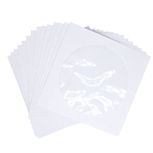 Steowsey CD DVD HüLlen, DVD CD Medien Papier HüLlen Halter mit Durchsichtigem, Geschlossene Klappe, Packung mit 100 StüCk Steowsey CD DVD HüLlen, DVD CD Medien Papier HüLlen Halter mit Durchsichtigem, Geschlossene Klappe, Packung mit 100 StüCk von Steowsey