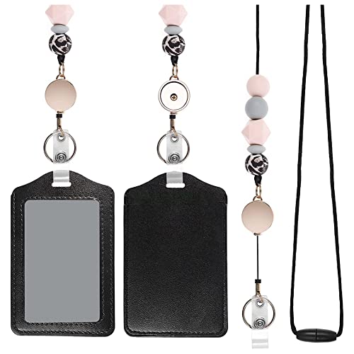 Steowsey Einziehbare Lanyards für Ausweise und SchlüSselanhäNger mit PU-Lederhalter Lehrer-Lanyards Breakaway für Frauen Rosa Steowsey Einziehbare Lanyards für Ausweise und SchlüSselanhäNger mit PU-Lederhalter Lehrer-Lanyards Breakaway für Frauen Rosa von Steowsey