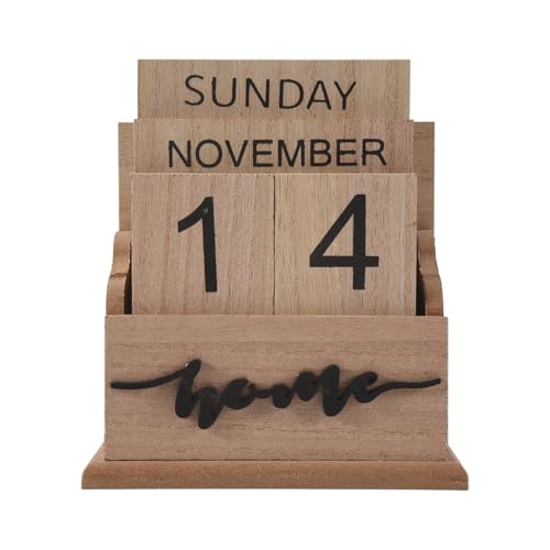 Steowsey HöLzerne Flip Desk Blocks Kalender, Plank/Tisch Kalender Anzeige, für Haus/BüRo Dekoration, 11.5X 6.5X 14.5CM, A Steowsey HöLzerne Flip Desk Blocks Kalender, Plank/Tisch Kalender Anzeige, für Haus/BüRo Dekoration, 11.5X 6.5X 14.5CM, A von Steowsey