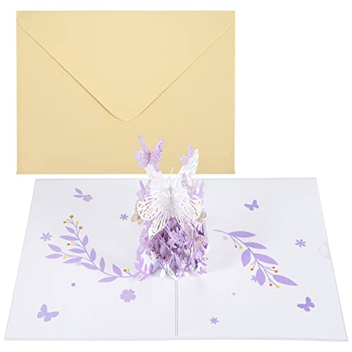 Steowsey Lila Schmetterling Geburtstags PopUp Karte, Schmetterlings Blumenkorb 3D GrußKarten für Frauen, MäDchen, Tochter, Muttertag Steowsey Lila Schmetterling Geburtstags PopUp Karte, Schmetterlings Blumenkorb 3D GrußKarten für Frauen, MäDchen, Tochter, Muttertag von Steowsey
