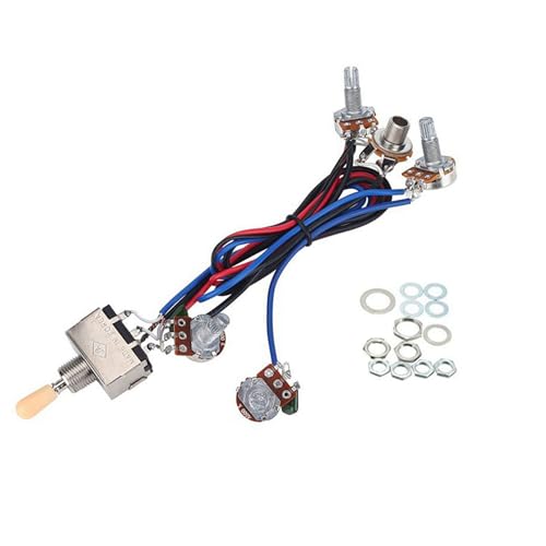 Steowsey Lp Elektor Gitarren Ton Abnehmer Kabel Kit 2T2V 500K Töpfe 3 Wege Schalter mit Buchse für Dual Humbucker Les Pual Stil Gitarren, Creme Farbene Kappe Steowsey Lp Elektor Gitarren Ton Abnehmer Kabel Kit 2T2V 500K Töpfe 3 Wege Schalter mit Buchse für Dual Humbucker Les Pual Stil Gitarren, Creme Farbene Kappe von Steowsey