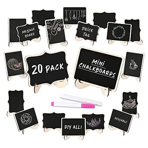 Steowsey Mini Tafelschild 20Er Pack Lebensmittel Etiketten für Buffet, Kleine Tafel Tafeln mit StaffeleistäNder für Lebensmittel Etiketten Steowsey Mini Tafelschild 20Er Pack Lebensmittel Etiketten für Buffet, Kleine Tafel Tafeln mit StaffeleistäNder für Lebensmittel Etiketten von Steowsey