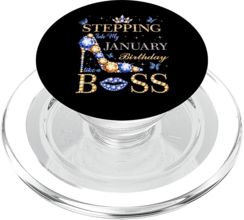 Ich gehe wie auf einer Boss-Bday-Party in meinen Januar-Geburtstag PopSockets PopGrip für MagSafe von Stepping Into My Birthday Party January Bday