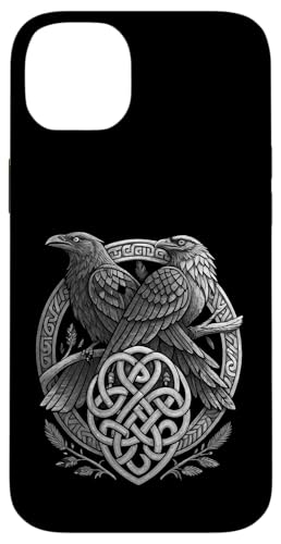 Altnordischer Huginn & Muninn - Wikinger Raben, nordisches Knotenwerk Hülle für iPhone 14 Plus von Steps To Valhalla with Odins Ravens Knotwork