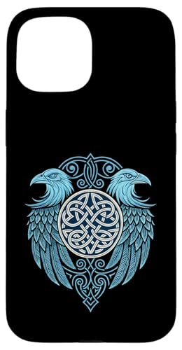 Antikes nordisches Knotenwerk Raben – Viking Huginn & Muninn Hülle für iPhone 15 von Steps To Valhalla with Odins Ravens Knotwork