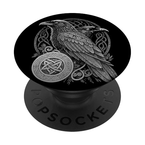 Huginn & Muninn – Wikinger Raben, nordisches Knotenwerk PopSockets Klebender PopGrip von Steps To Valhalla with Odins Ravens Knotwork