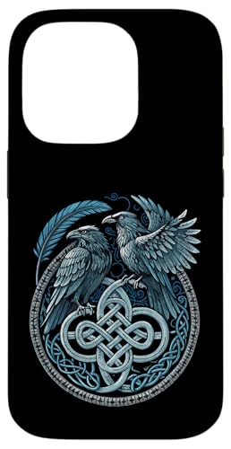 Odins Augen - Huginn & Muninn Norse Knotwork Hülle für iPhone 14 Pro von Steps To Valhalla with Odins Ravens Knotwork