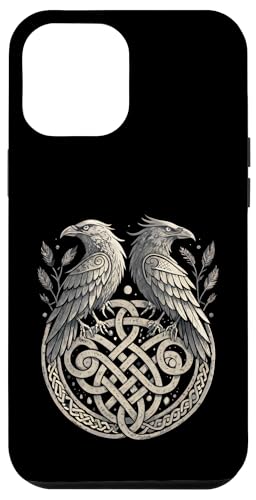 Retro Norse Huginn & Muninn - Viking Ravens Norse Knotwork Hülle für iPhone 12 Pro Max von Steps To Valhalla with Odins Ravens Knotwork