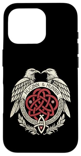 Keltische und nordische Knotenarbeit – Odins Ravens Huginn & Muninn Hülle für iPhone 16 Pro von Steps To Valhalla with Odinss Ravens Knotwork