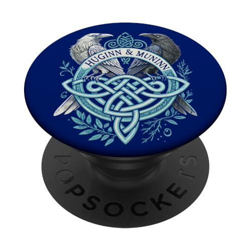 Odins Augen - Raven Huginn & Muninn Ravens Germanisch PopSockets Klebender PopGrip von Steps To Valhalla with Odinss Ravens Knotwork