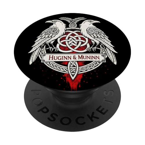 Odins Ravens Huginn & Muninn – nordische Mythologie PopSockets Klebender PopGrip von Steps To Valhalla with Odinss Ravens Knotwork