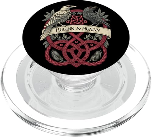 Runenstein Rabe Design - Huginn & Muninn Norse PopSockets PopGrip für MagSafe von Steps To Valhalla with Odinss Ravens Knotwork