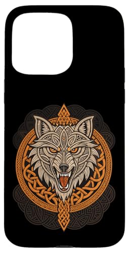 Viking Fenrir - Nordischer Wolf, Odin & nordische Mythologie Hülle für iPhone 15 Pro Max von Steps To Valhalla with Viking Wolf Fenrir Knotwork