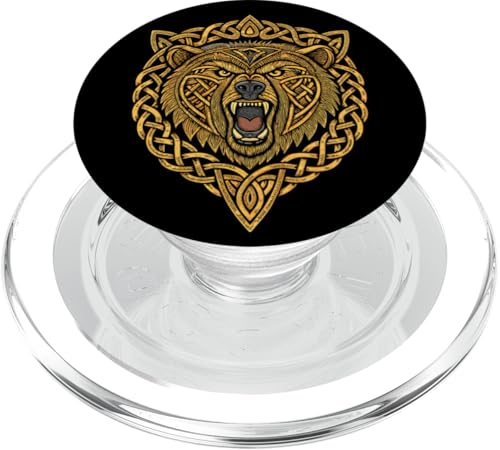 Nordischer Wikingerbär - Vintage nordischer Bär Knotwork PopSockets PopGrip für MagSafe von Steps To Valhalla