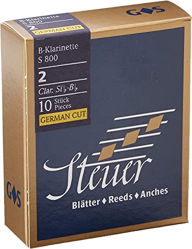 Steuer Blatt BB-Klarinette Blue Line S800 deutscher Schnitt 10er-Packung Gr.2 von Steuer