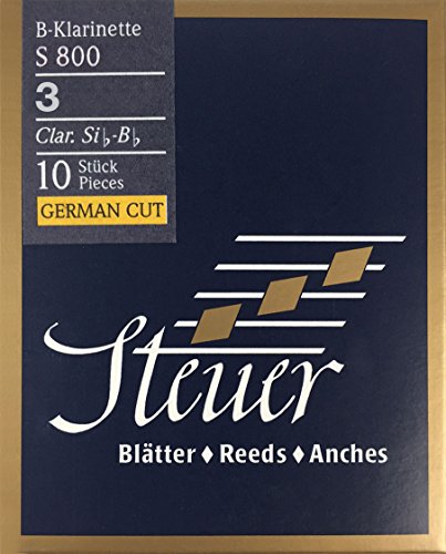 Steuer Blatt BB-Klarinette Blue Line S800 deutscher Schnitt 10er-Packung Gr.3 von Steuer