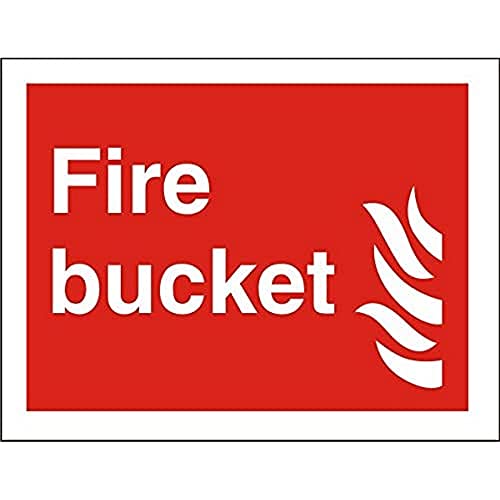 Seco Schild "Fire Bucket & Fire", 300 x 200 mm, 1 mm, halbstarrer Kunststoff von Stewart Superior