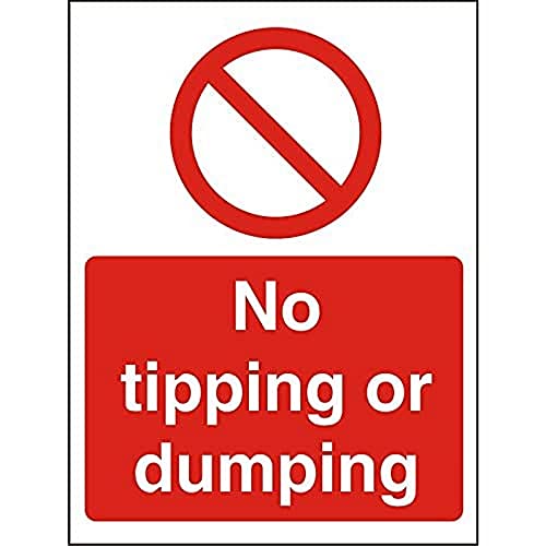 Seco Schild mit Aufschrift "No Tipping Or Dumping", 300 mm x 400 mm, 1 mm, halbstarrer Kunststoff von Stewart Superior