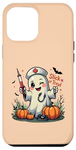 Hülle für iPhone 12 Pro Max Stick Or Treat Halloween-Kostüme für Damen von Stick Or Treat Ghost Nurse Halloween Nursing tees