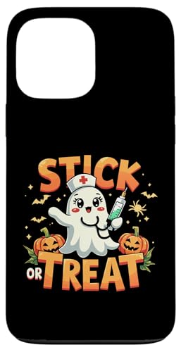 Hülle für iPhone 13 Pro Max Lustige Halloween-Kostüme zum Stillen, Stick Or Treat Ghost von Stick Or Treat Ghost Nurse Halloween Nursing tees