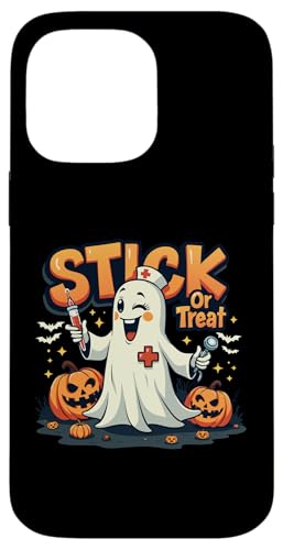 Hülle für iPhone 14 Pro Max Lustige Halloween-Kostüme zum Stillen, Stick Or Treat Ghost von Stick Or Treat Ghost Nurse Halloween Nursing tees