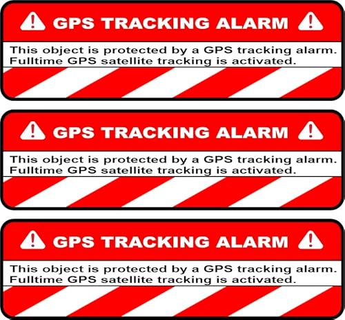 3X GPS Tracking Alarm Aufkleber Fahrrad Motorrad Auto Warnung Diebstahlschutz Tracker gesichert von Stickerloveshop
