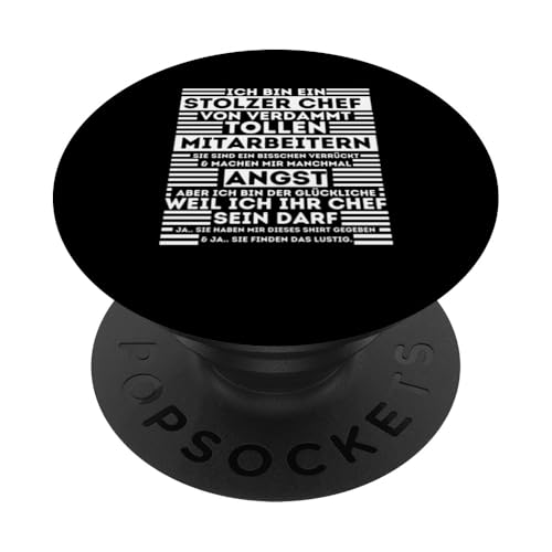 Stolzer Chef Wahnsinn Büro Mitarbeiter lustiger Spruch PopSockets Klebender PopGrip von Stolzer Chef & Geschenkideen