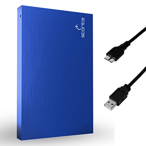 Storite Externe tragbare Festplatte 500 GB mit USB 3.0, externer Backup-Speicher, schnelle Datenübertragung, geeignet für PC, Mac, Xbox One, Windows, Gaming, Laptop und Desktop (blau) von Storite