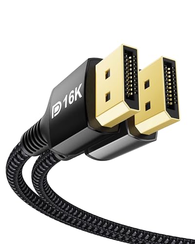 Stouchi 2Pack DisplayPort Kabel 2.1 DP2.1 Kabel [16K@60Hz,10K@60Hz,8K@120Hz,4K@240Hz 165Hz 144Hz] Unterstützt 80Gbps HDR HDCP 2.2 DSC1.2a FreeSync G-Sync Display Port 2.1 Kabel für Gaming Monitor-2M von Stouchi