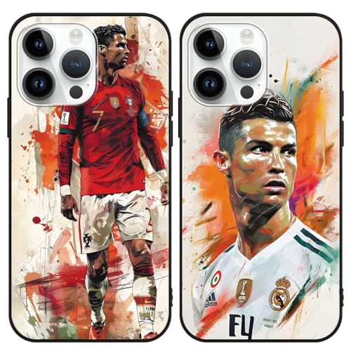 2 Stück Handyhülle für Samsung Galaxy A15 4G Hülle 6.5", Cool Sport Fußball Legend Player 7 Mode Muster Case Weich Silikon Stoßfest Cover Schutzhülle für Fans, Idol von Stradvnaly