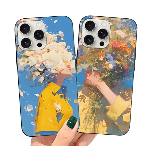 Stradvnaly 2 Stück Handyhülle für Apple iPhone 13 Pro 6,1" Hülle, Aesthetic Muster Lustiges Design Case Schwarz Silikon Weich TPU Stoßfest Schutzhülle für iPhone 13 Pro von Stradvnaly