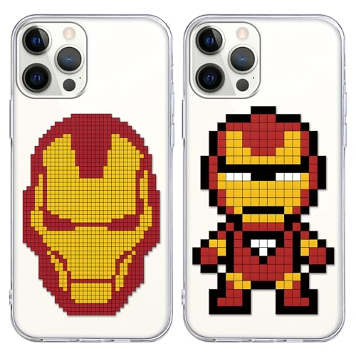 Stradvnaly Handyhülle 2 Stück für iPhone 13 Hülle 6.1'' Anime Film Figuren Manga Pixel Mode Mini Muster Design Case Kameraschutz Schutzhülle Stoßfest TPU Silikon Weich Ultra Dünn Cover - Transparent4 von Stradvnaly