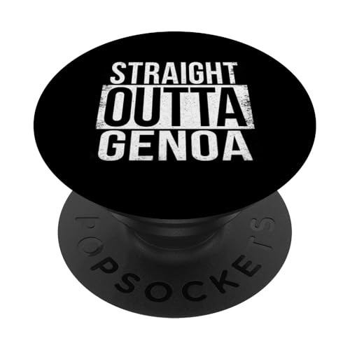 Straight Outta Genua PopSockets Klebender PopGrip von Straight Outta Words