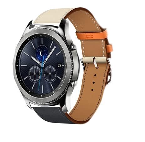 Strap-it Leder Blau - Passend für Samsung Gear S3 - Armband für Smartwatch - Ersatzarmband von Strap-it